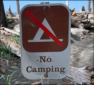 No Camping Beach